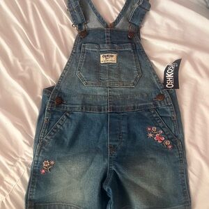 OshKosh B'gosh Floral Embroidered Denim Overalls